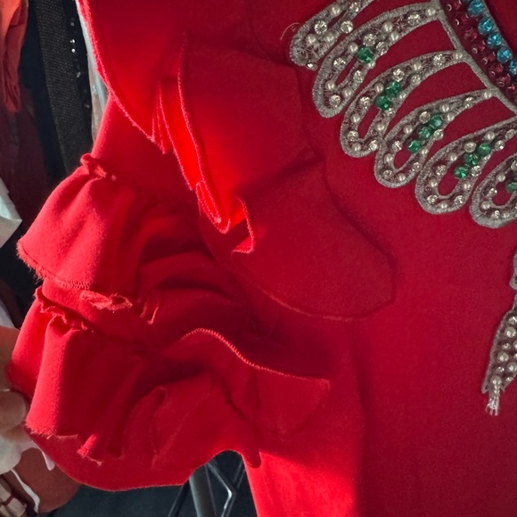 Elegant Red Ruffle Dress - Picture 4 of 4